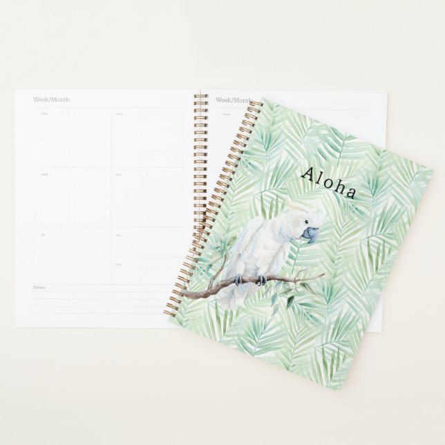 Feuilles Tropicales Vertes Oiseau Aloha (Devant avec enveloppe)