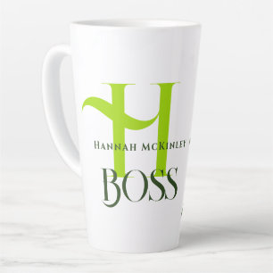 Feuilles tropicaux Boss Monogramme Latte Mug