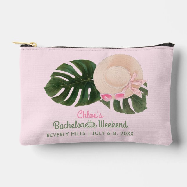 Feuilles tropicaux de l'été rose | Sac Bachelorett (Recto)