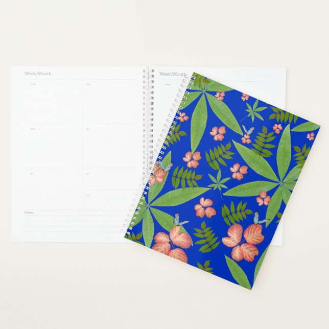 Feuilles tropicaux en bleu (Devant avec enveloppe)