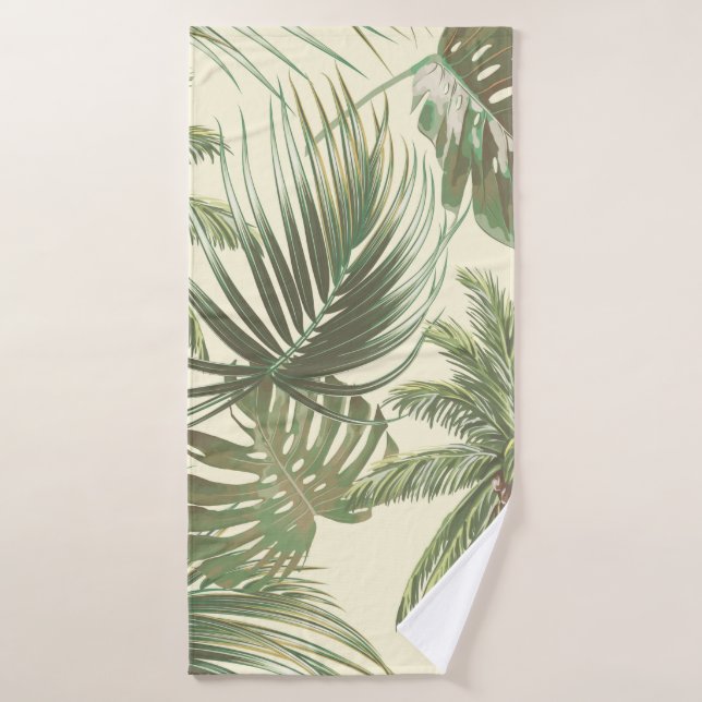 Feuilles tropicaux motif sans couture (Serviette de bain)