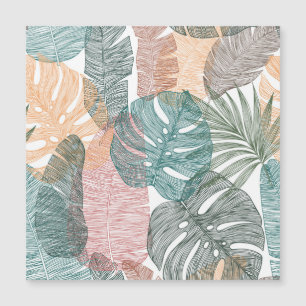 Feuilles tropicaux : motif vintage à main.