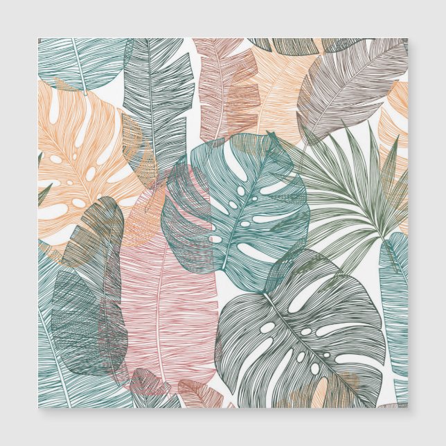 Feuilles tropicaux : motif vintage à main. (Devant)