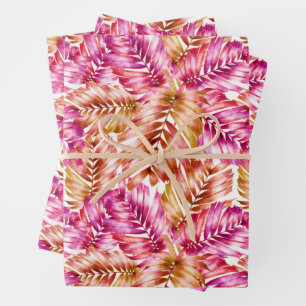 Feuilles tropicaux roses