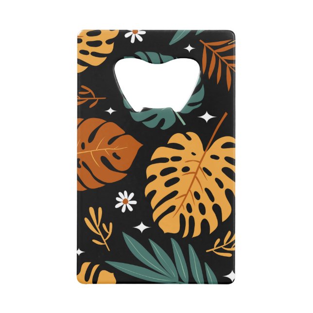 Feuilles tropicaux : Vintage foncé sans couture. (Devant)
