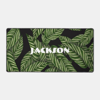 Feuilles Vert foncé Nom personnalisé Cadeau