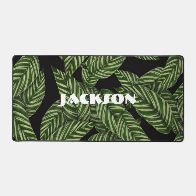Feuilles Vert foncé Nom personnalisé Cadeau (Recto)