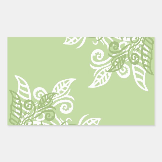 Feuilles vertes autocollants plante motif (Devant)
