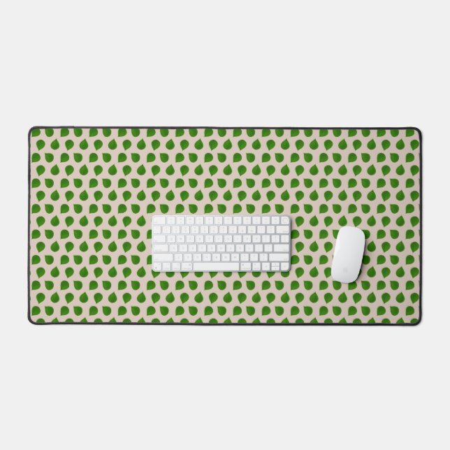Feuilles Vertes d'Arbre de Jade sur Fond Beige (Clavier et souris)