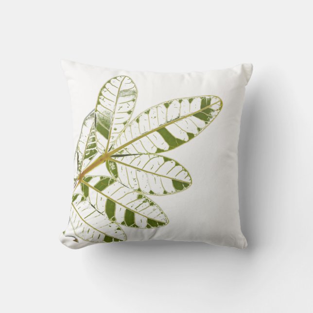Feuilles vertes de houx brésilien Coussin de jetée (Recto)