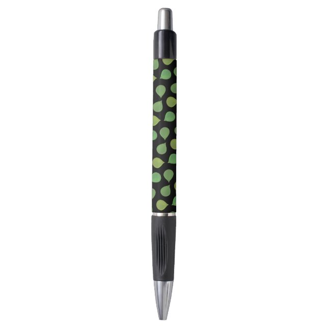 Feuilles vertes de Jade Tree sur stylo à encre noi (Devant (Vertical))