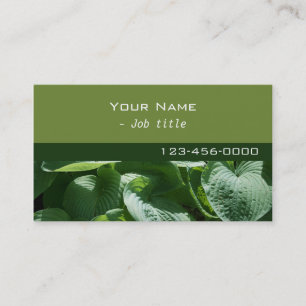 feuilles vertes, nature, carte de visite contempor