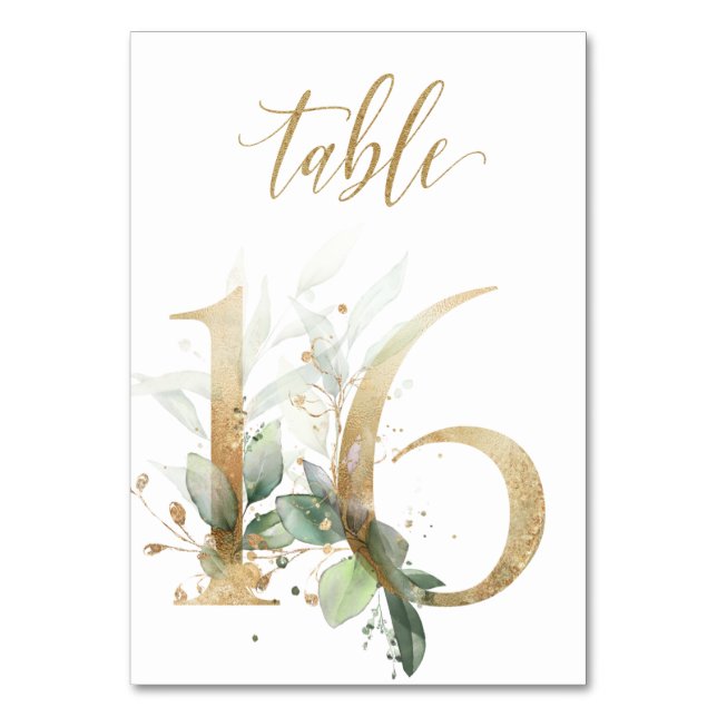 Feuilles Vertes Or Table 16, Numéro de Table (Par défaut)