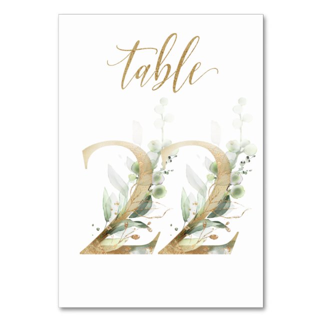Feuilles Vertes Or Table 22, Numéro de Table (Par défaut)