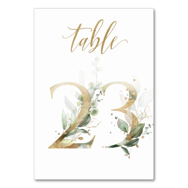 Feuilles Vertes Or Table 23, Numéro de Table (Par défaut)