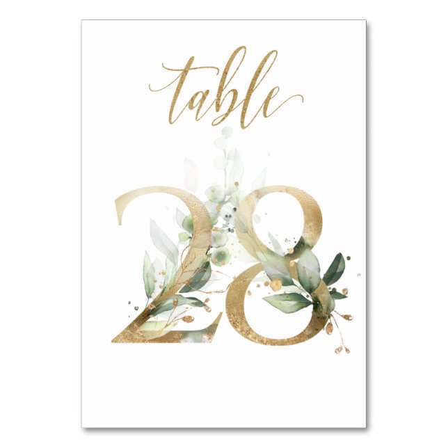 Feuilles Vertes Or Table 28, Numéro de Table (Par défaut)