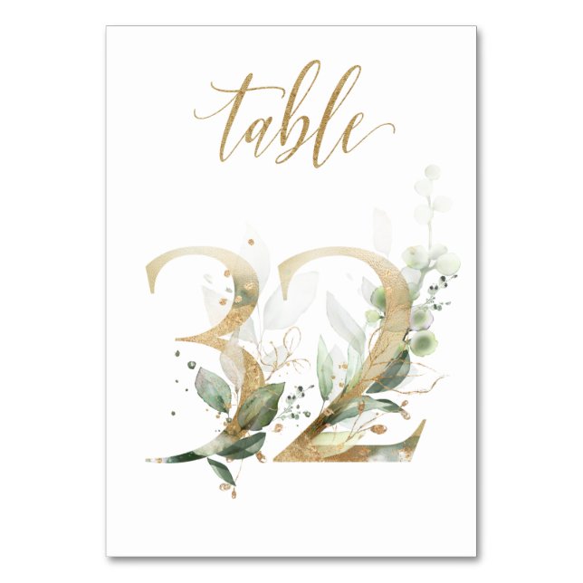 Feuilles Vertes Or Table 32, Numéro de Table (Par défaut)