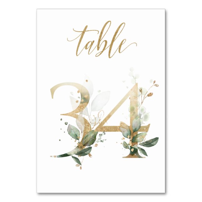 Feuilles Vertes Or Table 34, Numéro de Table (Par défaut)