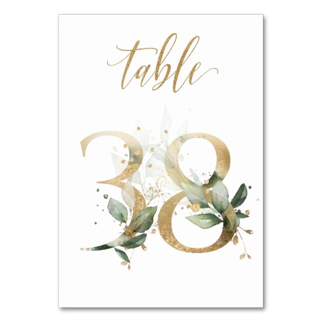 Feuilles Vertes Or Table 38, Numéro de Table (Par défaut)