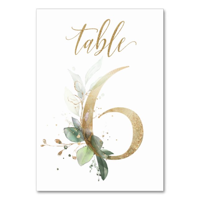 Feuilles Vertes Or Table 6, Numéro de Table (Par défaut)
