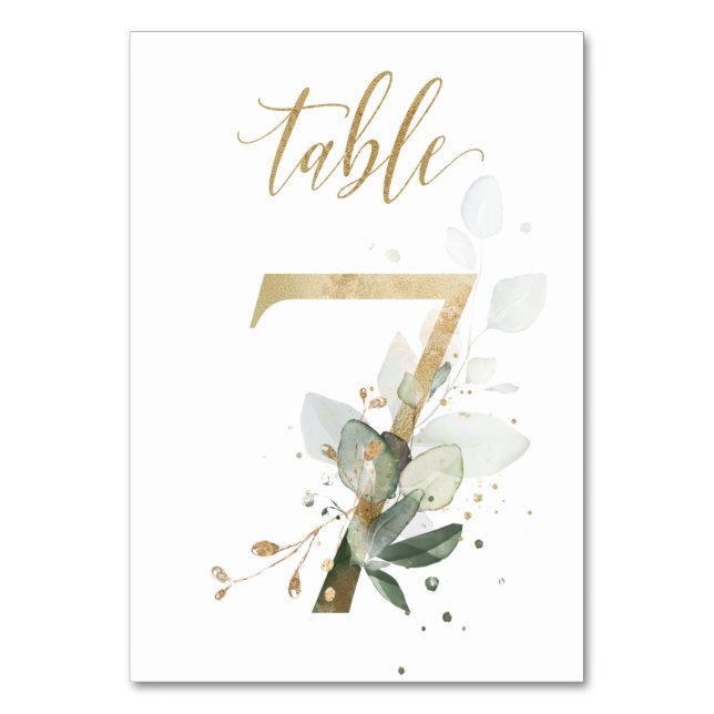 Feuilles Vertes Or Table 7, Numéro de Table (Par défaut)