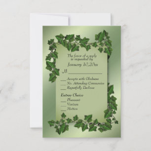Feuilles Vertes RSVP avec Choix d'Entrées