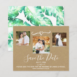 Feuilles Vertes Tropicales Mariage Photo Enregistr
