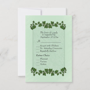 Feuilles verts et Monnaie RSVP w Menu