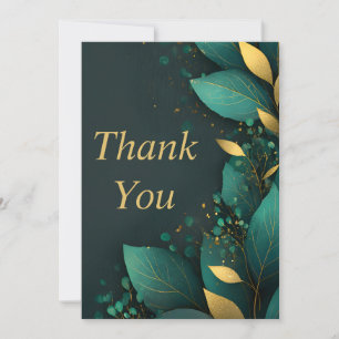 Feuilles verts et or sur Palm Green Carte de remer