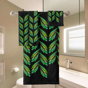 Feuilles verts néon - art fractal,