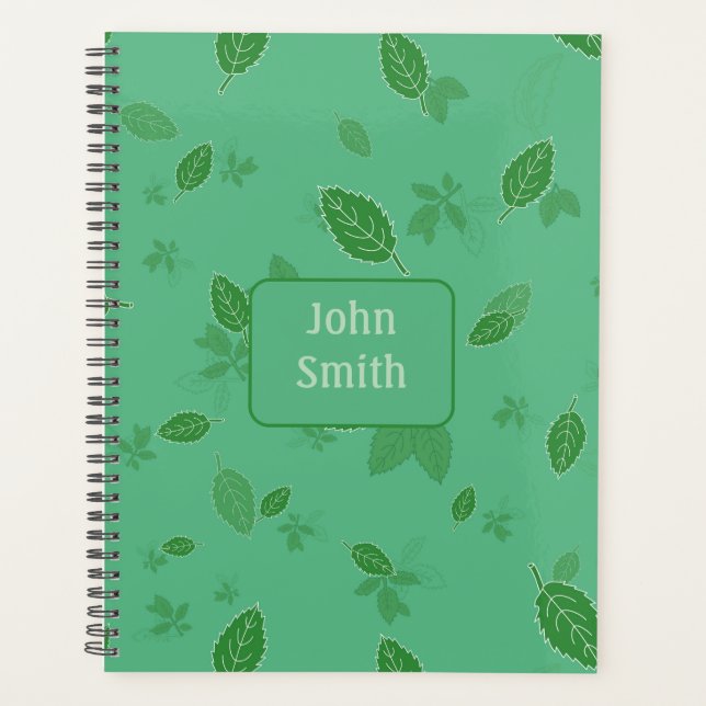 Feuilles verts sur Green_ Floral Script (Devant)