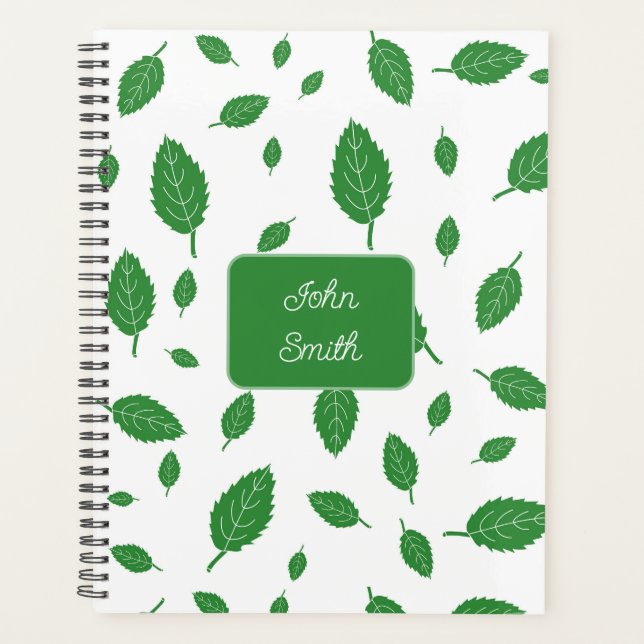 Feuilles verts sur White_ Floral Script (Devant)