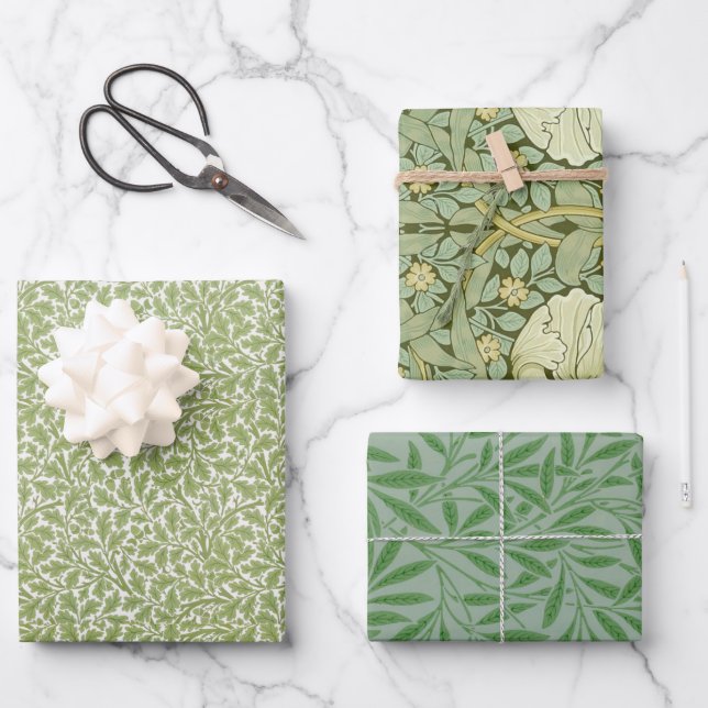 Feuilles verts Vintage Morris Motifs Chêne Willow (Recto)