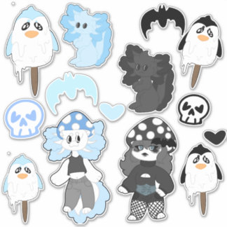 Feuillet autocollant bleu et noir