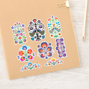 Feuillet autocollant en folklore