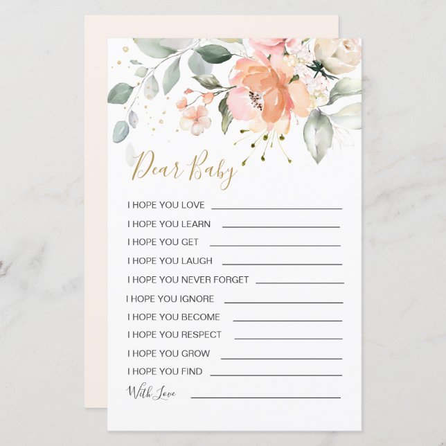 Feuillet de papier de jeu pour bébé en feuillages  (Devant / Derrière)