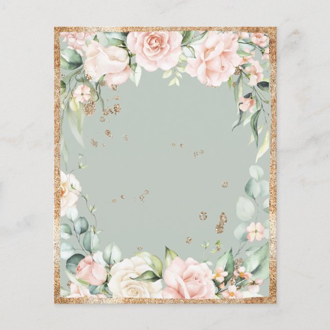 Feuillet de papier floral vert Sage (Devant)