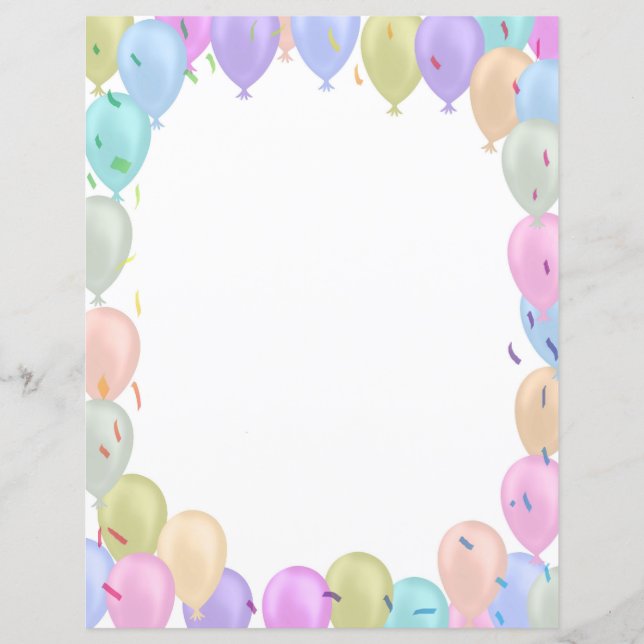 Feuillet de papier pastel Balloons (Devant)
