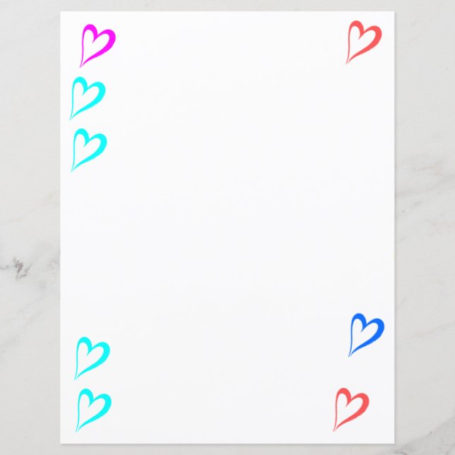 Feuillet de papier pour coeur bleu violet rouge (Devant)
