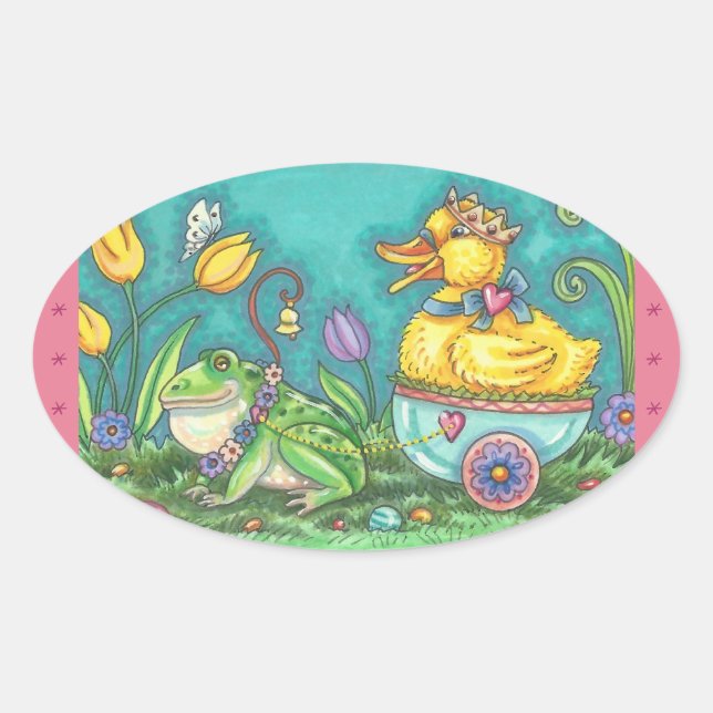 Feuillet Ovale FROG & DUCK EASTER EGG STICKERS (Devant)