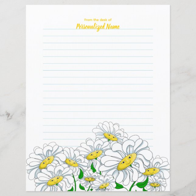 Feuillet papier lin souriant Daisy Dreams (Devant)