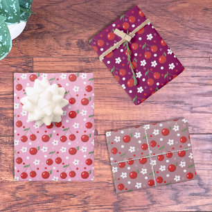 Feuillet papier Motif enrobé de cerisier joyeux