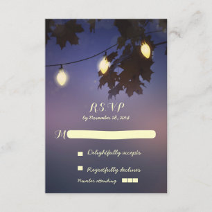 Feux à cordes Cartes RSVP mariage rustique
