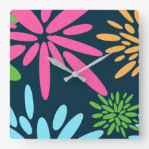 Feux Abstraits colorés Horloge murale