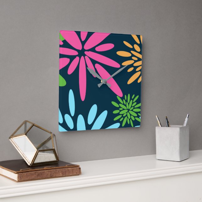 Feux Abstraits colorés Horloge murale (Bureau)