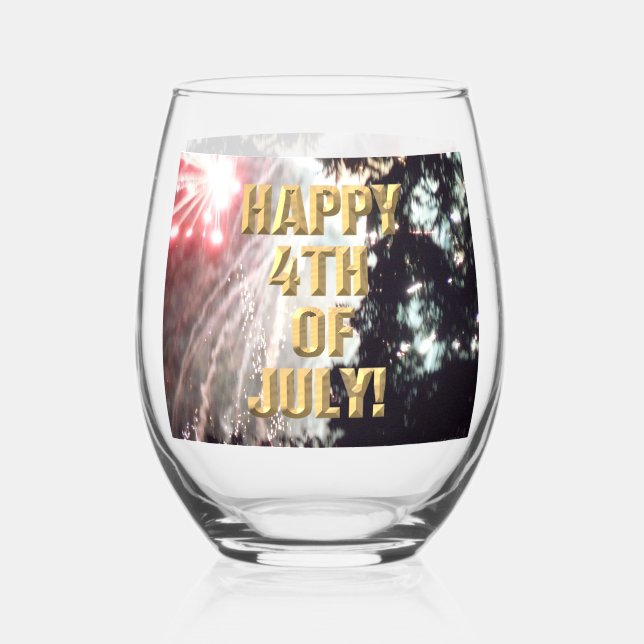 Feux d'artifice 14 4 juillet verre à vin (Recto)