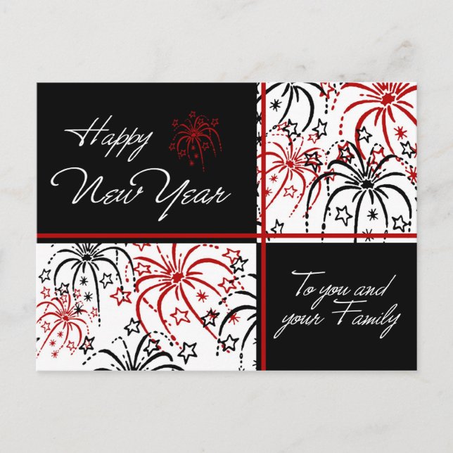 Feux d'artifice Bonne année Cartes postales (Devant)