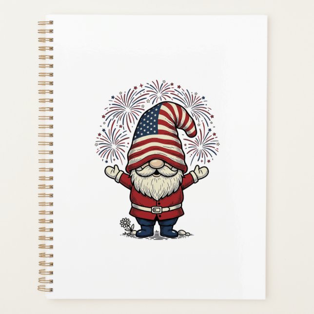 Feux d'artifice de gnome patriotique Création vect (Devant)