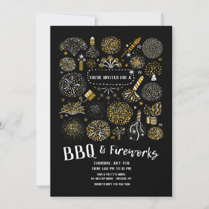 Feux d'artifice et invitation BBQ