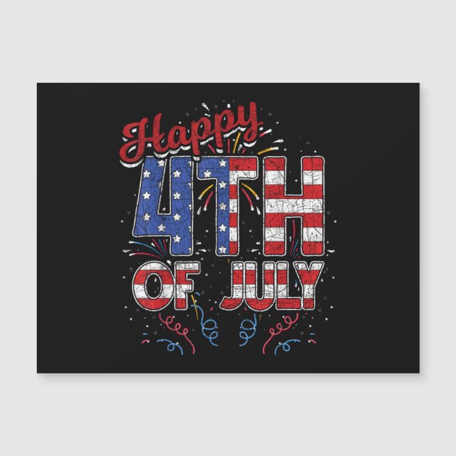 Feux d'artifice Joyeux 4 juillet Drapeau américain (Devant)